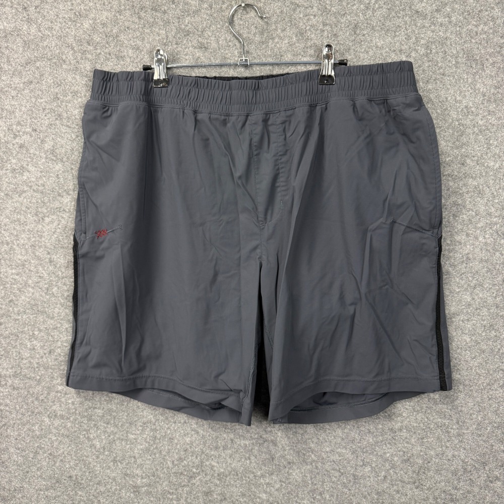 Rhone Athletic Training Shorts Men's Gray Elastic Waist Pockets Workout Gym XL